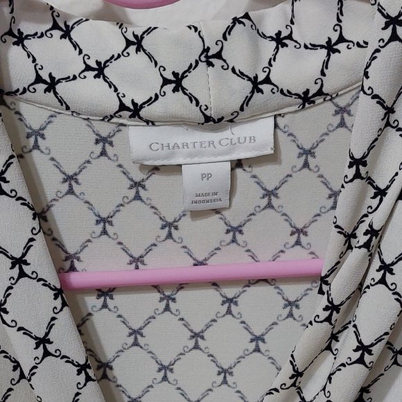 Charter Club Petite Lattice Pleated V-Neck Top Created for Macy's - Picture 11 of 11